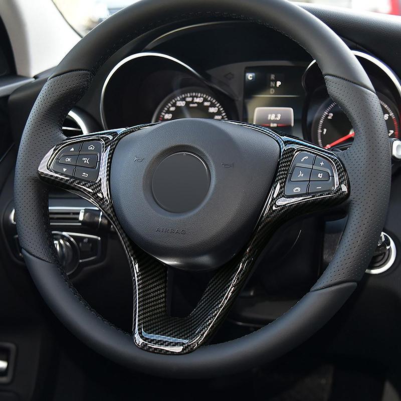 ABS Bilrattknapp Ram Dekorationskolfiberfärg För Mercedes Benz Vito W447 V-klass V260 GLS GLE 2014-2018