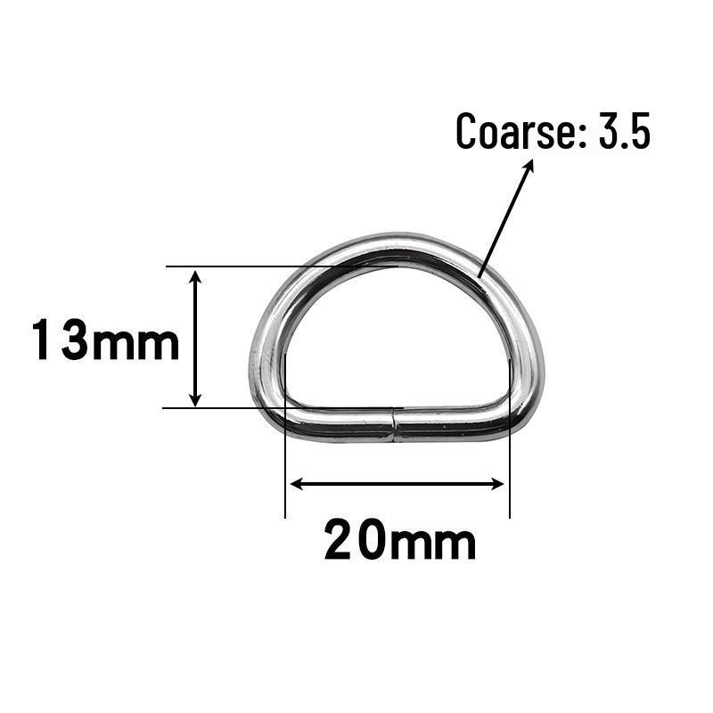 Metal D-Ring Buckle for Bags and Suitcases: Semi-Circular Iron Hardware for Clothing Accessories