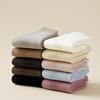 Japanese Style Solid Color Women's Cashmere Mid-Calf Socks - Fleece-Lined, Thickened for Warmth, Perfect for Autumn/Winter.