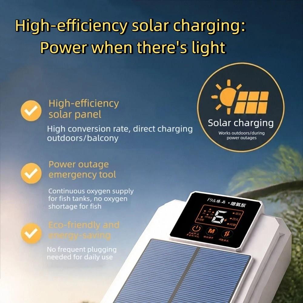 Large Air Volume Solar Oxygen Pump Water Proof Aquarium Air Pump  Power Outage Use