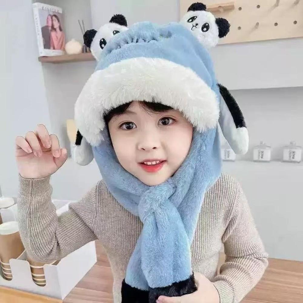 Thickened Kids Ear Protection Hat Windproof Moving Ear Hat New Panda Warm Cap  Autumn Winter