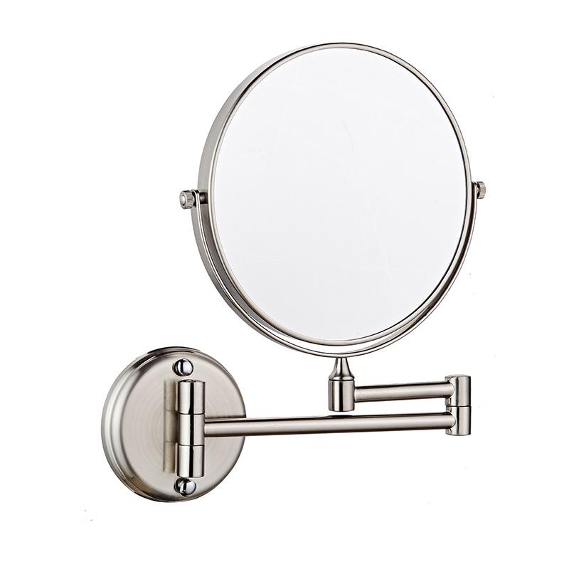 Dual-Sided Retractable Wall-Mounted Makeup Mirror - Self-Adhesive, No Drilling Required