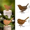 Retro Rusted Iron Garden Ornament: Four Little Birds Silhouette