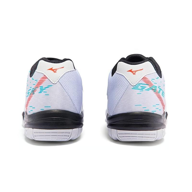 Mizuno Gate Sky Plus Low Top Badminton Shoes Unisex White Blue Orange 71GA204034