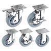 6-Inch Heavy-Duty 304 Stainless Steel Fixed Caster Wheel