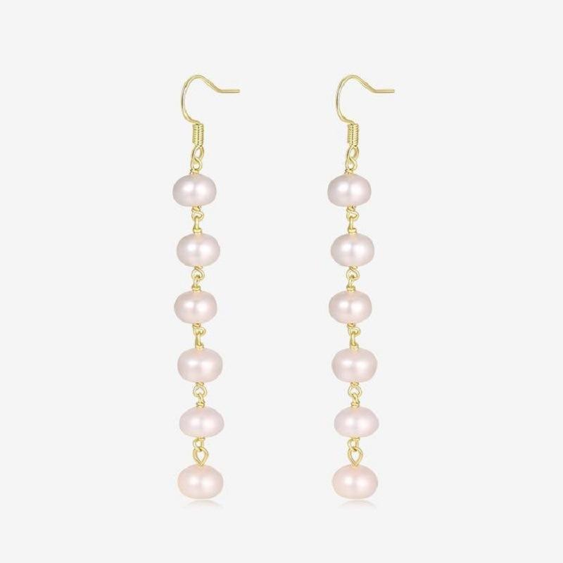 Натуральная пресноводная жемчужина Шу литературные бусины ушной крючок длинные бахрома супер-сказочные серьги