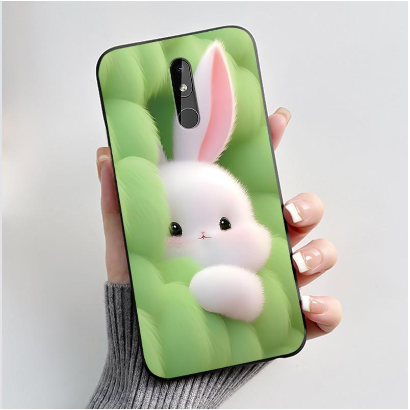 Matte Soft TPU Case For Nokia 3.2 4.2 3.1 Nokia3 Phone Case Luxury Cute Love Rabbit Funny Black Silicone Ultra Thin Back Cover