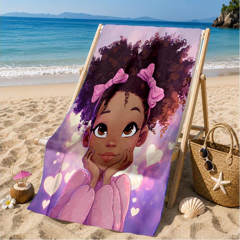 Black Princess Magic Celebration Beach Towel, Microfiber Beach Towel, Perfect For Pool, Beach, Travel, Home Decor Beach Party Fan gifts