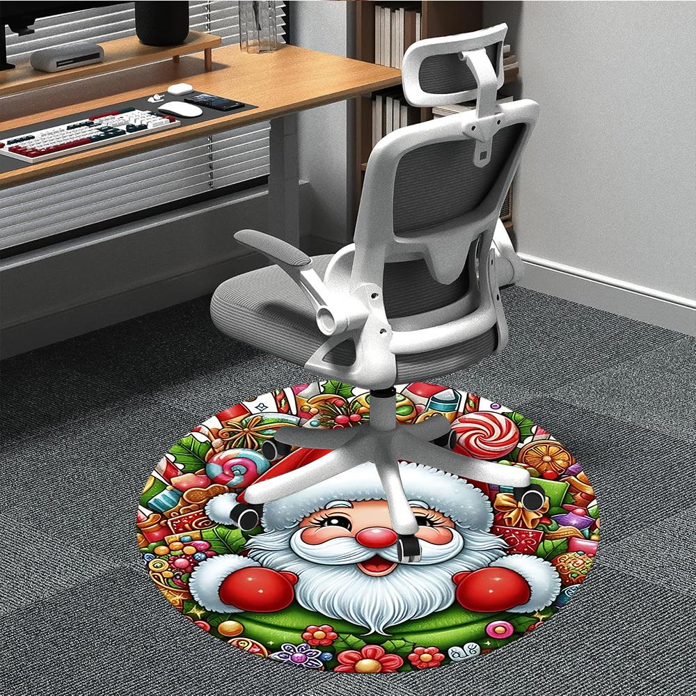 

1pc Christmas Ornament Chair Carpet for Office Non-Slip, Machine Washable Rug for Office, Room - Holiday Decor, Machine Made yy251016066 80cm by 80cm