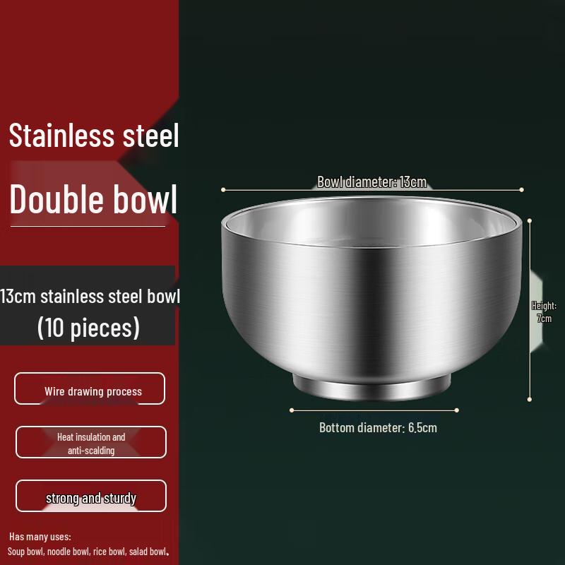 FATTBAO 304 Stainless Steel Double-Layer Kids Bowl