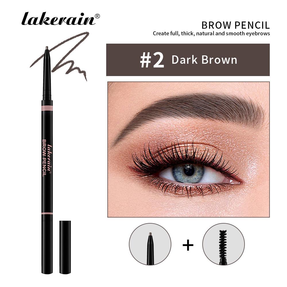 Lápiz de Cejas 2 en 1 Impermeable y Larga Duración Color Natural Forma de Cejas Contorno Preciso Punta de Lápiz en Forma Triangular Lápiz de Cejas