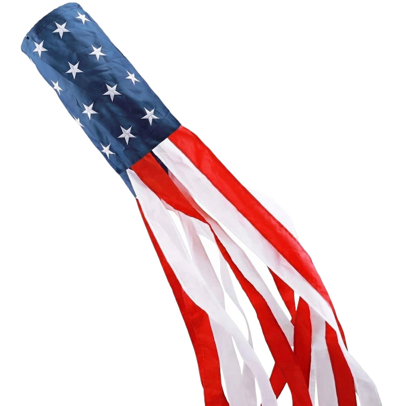 

Red Blue Striped Wind Sleeve For Outdoor Garden Patio Wall Hanging Patriotic Themed Display One Size