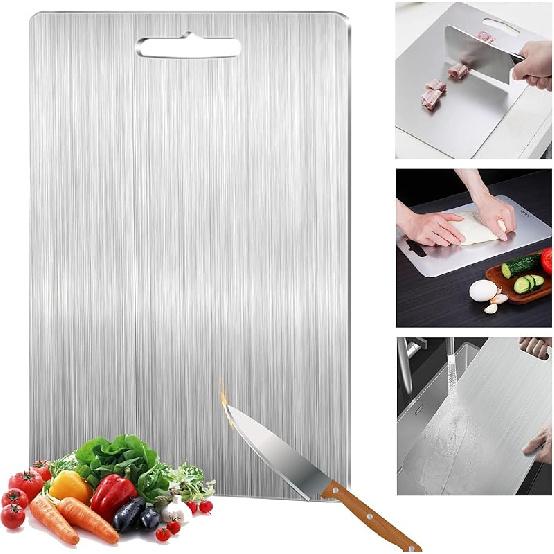 Titanium Cutting Board for Kitchen, Titanium Cutting Board - Dishwasher Safe Double-Sided Food Grade Cutting Board,Cutting Board for Meat Vegetables 13 L x 0 W