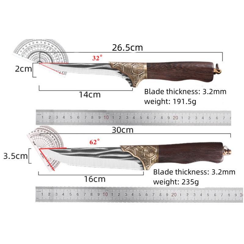Stainless Steel Boning Knife Forged Full Tang Kitchen Chef Knives Meat Cleaver Butcher Knife Fish Knife with Wood Handle Tools