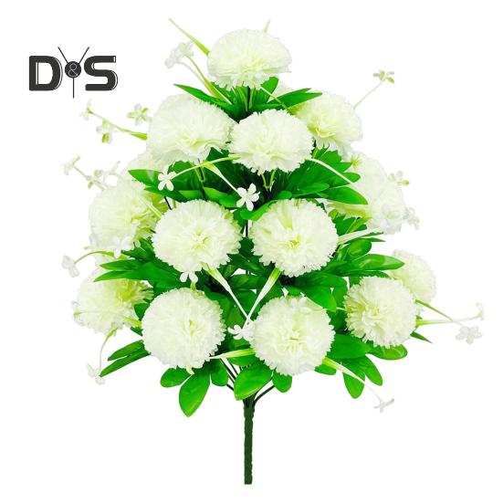 

Искусственная гвоздика Реалистичная 18 головок Искусственный шелковый цветок Устойчивый к ультрафиолетовому излучению Свадебная вечеринка В помещении На открытом воздухе Сад Двор Искусственные цветы Растения Украшения белый