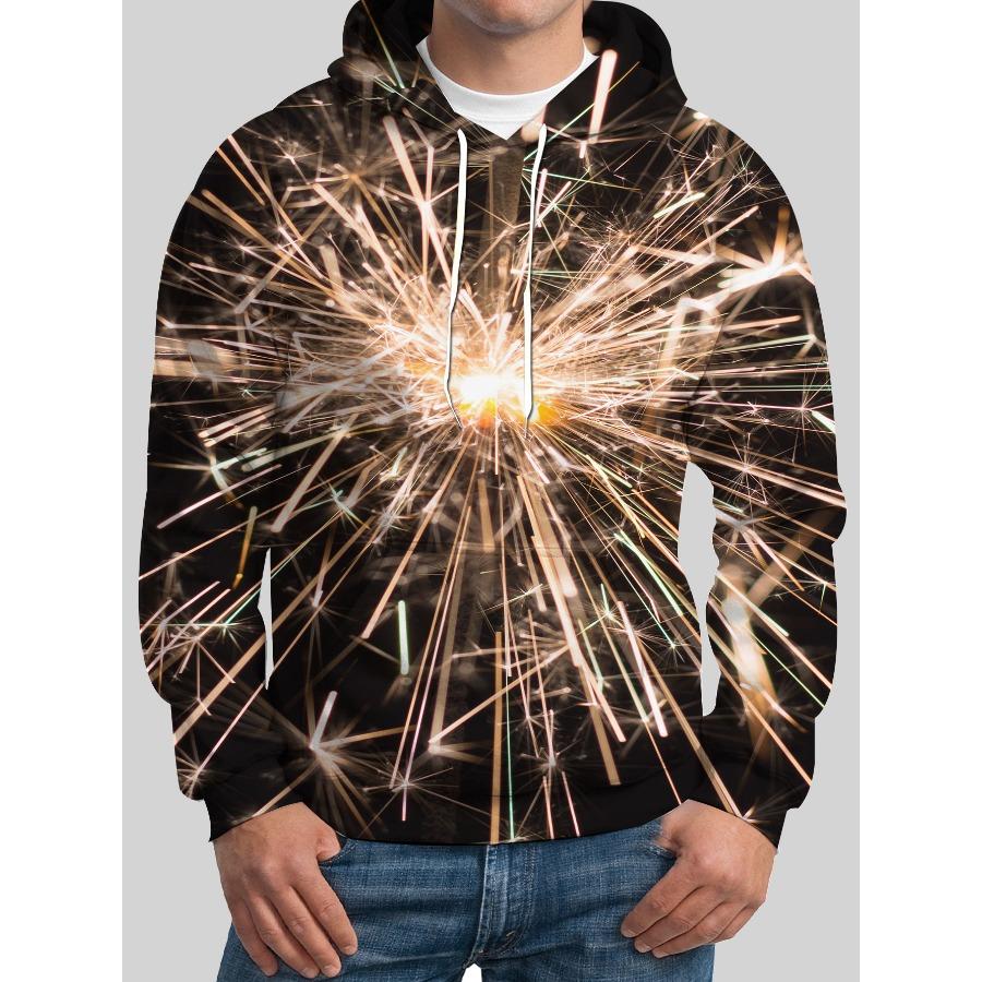 Herbst Winter North Eisbär Pullover Langärmel 3D-Druck Herren Hoodie Schwarzes Katzenmuster Trendige Sportbekleidung Sweatshirt