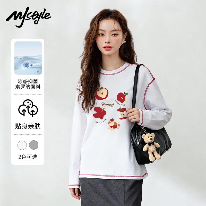 MJ STYLE Women s Crew Neck Long Sleeve T-Shirt S