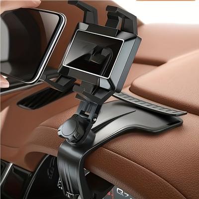 1Pc 360° Rotatable Car Mobile Phone Holder - Dashboard Navigation Mount with Parking Number Plate
