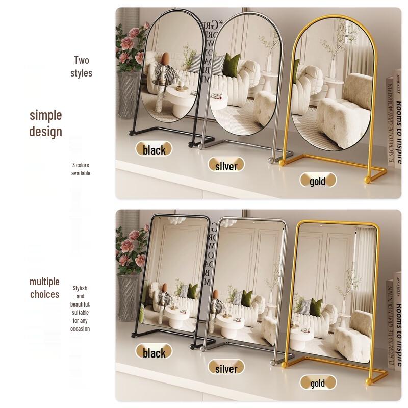 Round Rotating Dressing Table Makeup Mirror