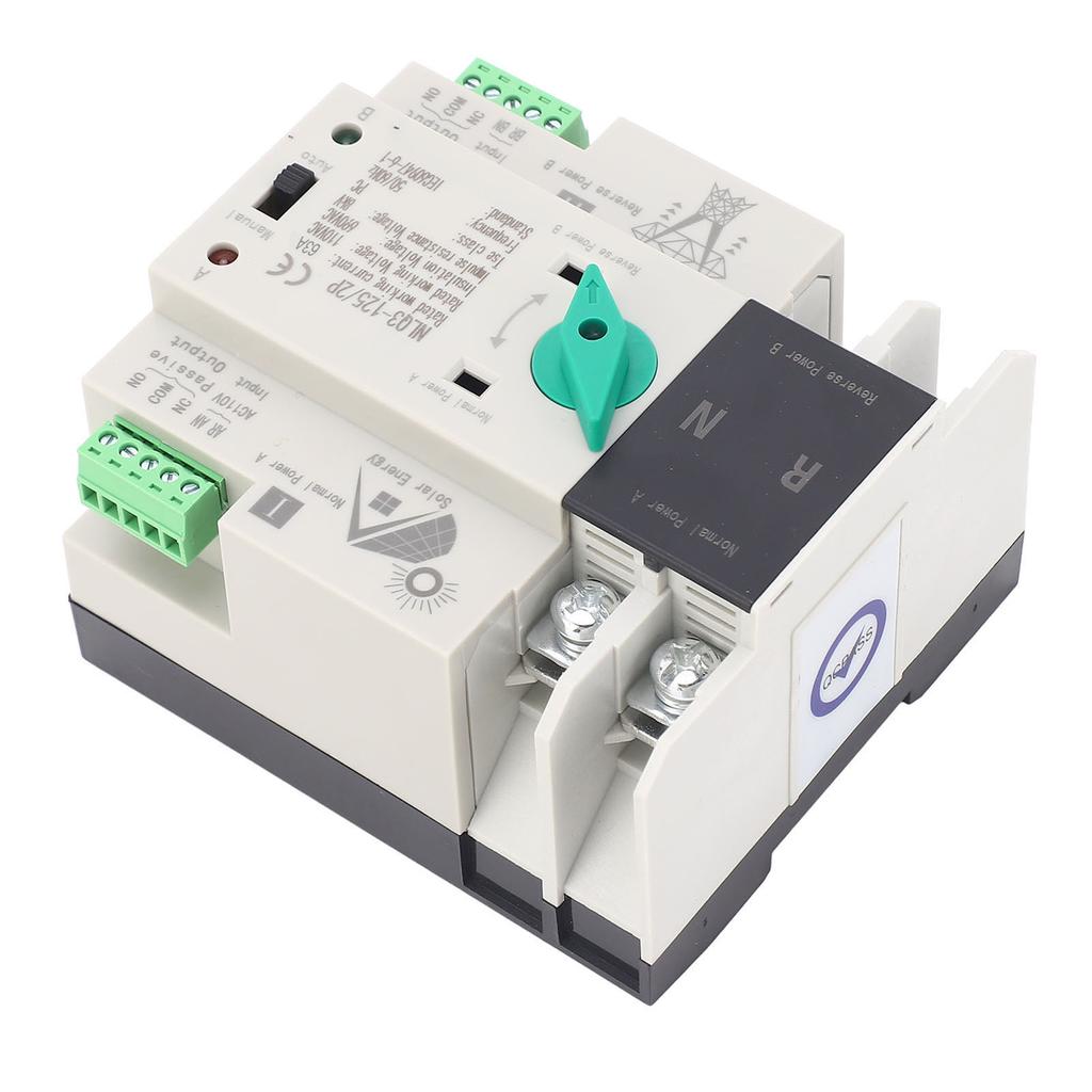 Dual Power Automatic Transfer Switch PV Inverter Type Millisecond Switching 2P 110V 63A Circuit