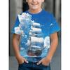 Fashion Children's Clothing Crew Neck Short Sleeve 3D Casual Color Printing Casual Short Sleeve Crew Neck T-Shirt