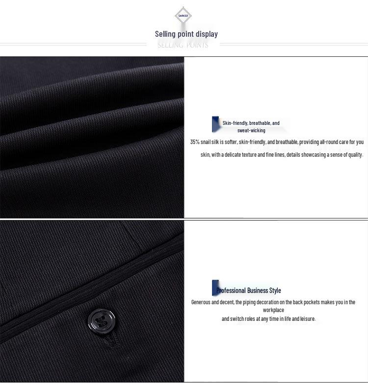 Spring/Summer Men's Slim Fit Iron-Free Straight Leg Dress Pants