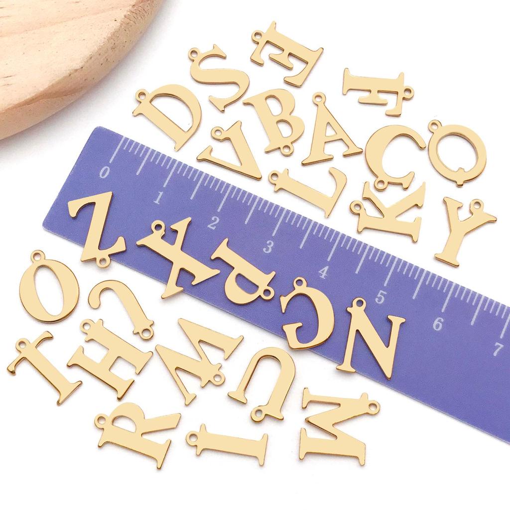 Stainless Steel Alphabet Pendant Jewelry Accessories for DIY Necklaces, Bracelets & Earrings