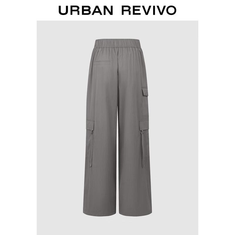 Women's Multi-Pocket Elastic Waist Wide-Leg Pants