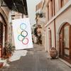 With Brass Grommets Polyester Fabric Olympic Decorations Olympics Game Flag Outdoor Banner