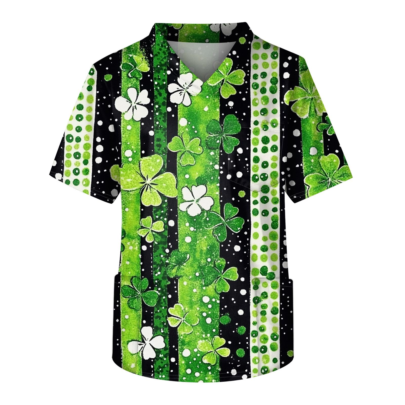 

Чоловіча робоча блуза з коротким рукавом і V-подібним вирізом, нагрудна кишеня для догляду XXXXXL зелений