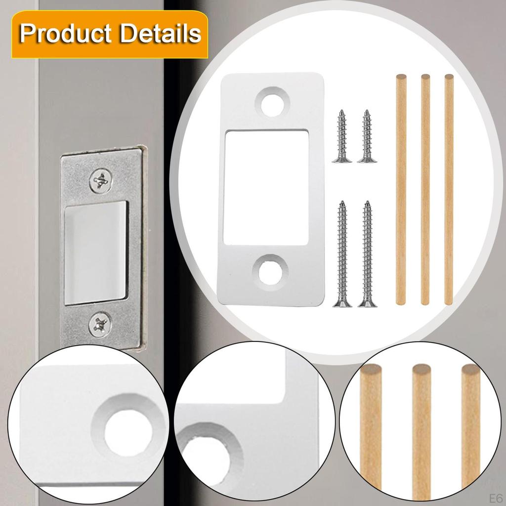 Restorer Strike Plate Door Backplate Easy Repair Stainless Steel Narrow Side and Large Hole for