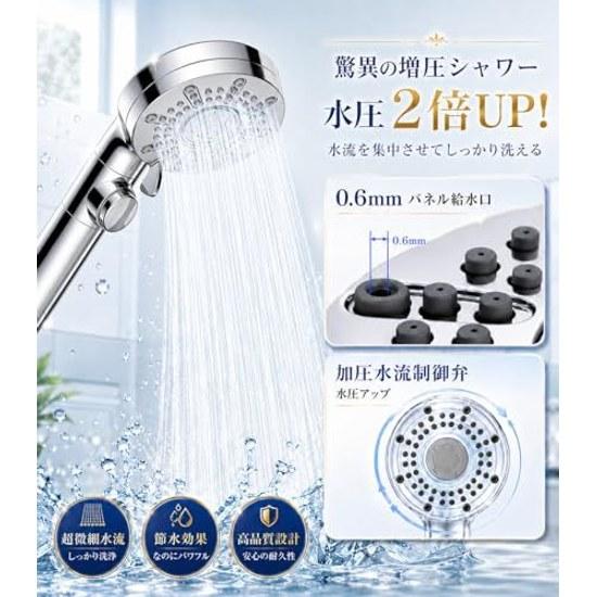 Shower Head Micro Nano Bubble90 Water SavingHigh Pressure5 Levels FlowMist Gently Cleans Pore Dirt Sebum Retains Heat Moisture Skin Hair Care
