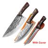 Carbon Steel Kitchen Knives Wooden Handle Cleaver Slicing Knife Hand Forged Blade Butcher Boning Knife Wood Handle Chef Knife