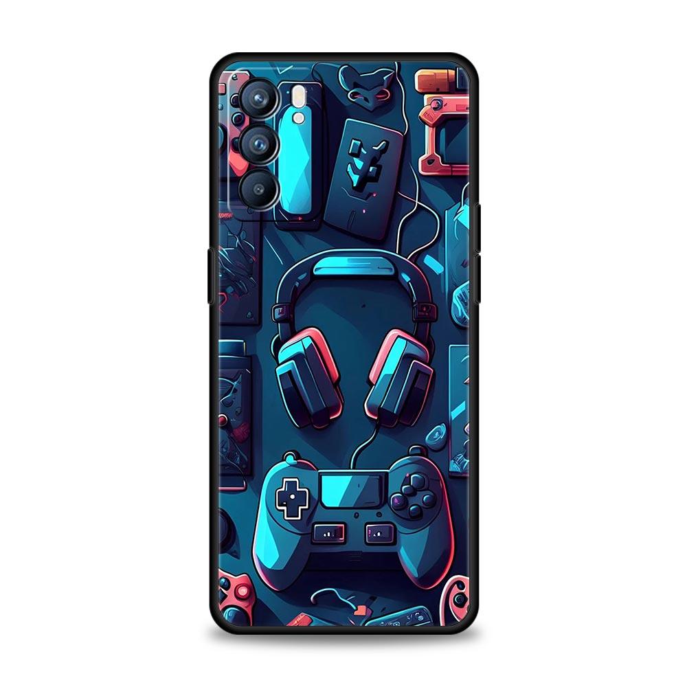 Game Controller Graphic Phone Case For Oppo Reno 13 12 11 10 7 F Find X5 X6 A98 A80 A79 A78 A57 A54 A31 A17 Pro Soft TPU Cover