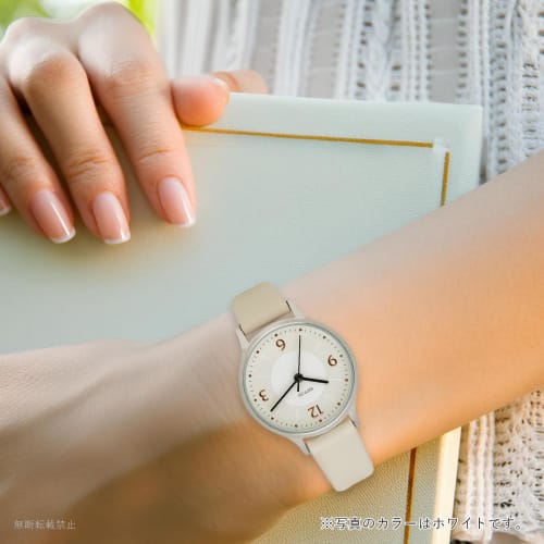 Fieldwork Women's Analog Watch with Leather Strap, Cute and Easy to Read, White, Karamaru JN011-1