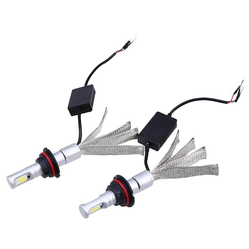 1 Pair Auto Car Headlight Bulbs Waterproof Surper Bright 6500K White External Light 9004/9007