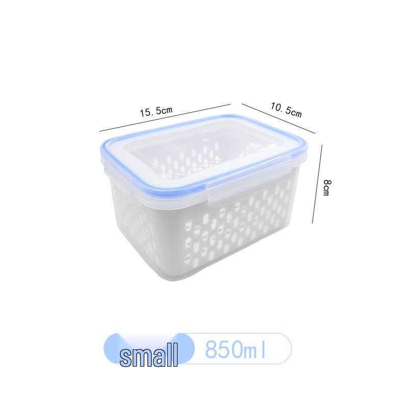 

Large Capacity Double-Layer Transparent Fruit Storage Box with Drain - Food-Grade Plastic