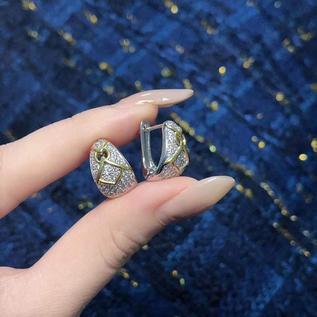 Cercei cu Pietre de Diamant, Temperament de Doamnă, Rece, Cercei Stud Geometrici