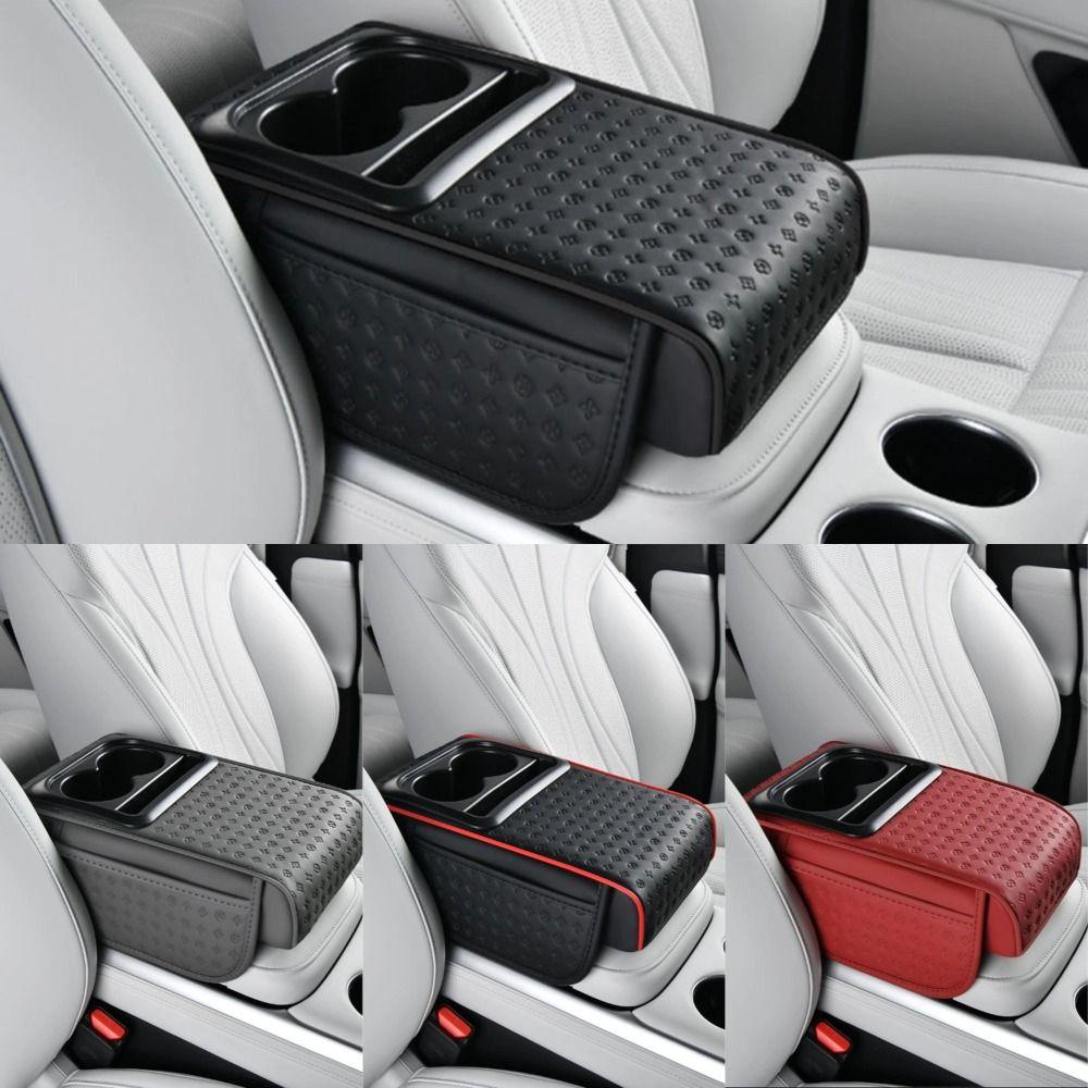 Cup Holder Armrest Heightening Cushion Side Storage Pockets Auto Armrest Cover  Trucks