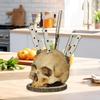 Skull Knife Holder for Kitchen, Skeleton Knife Stand, Horror Kitchen Storage Head Rack Kitchen Fruit Storage Rack Decoration