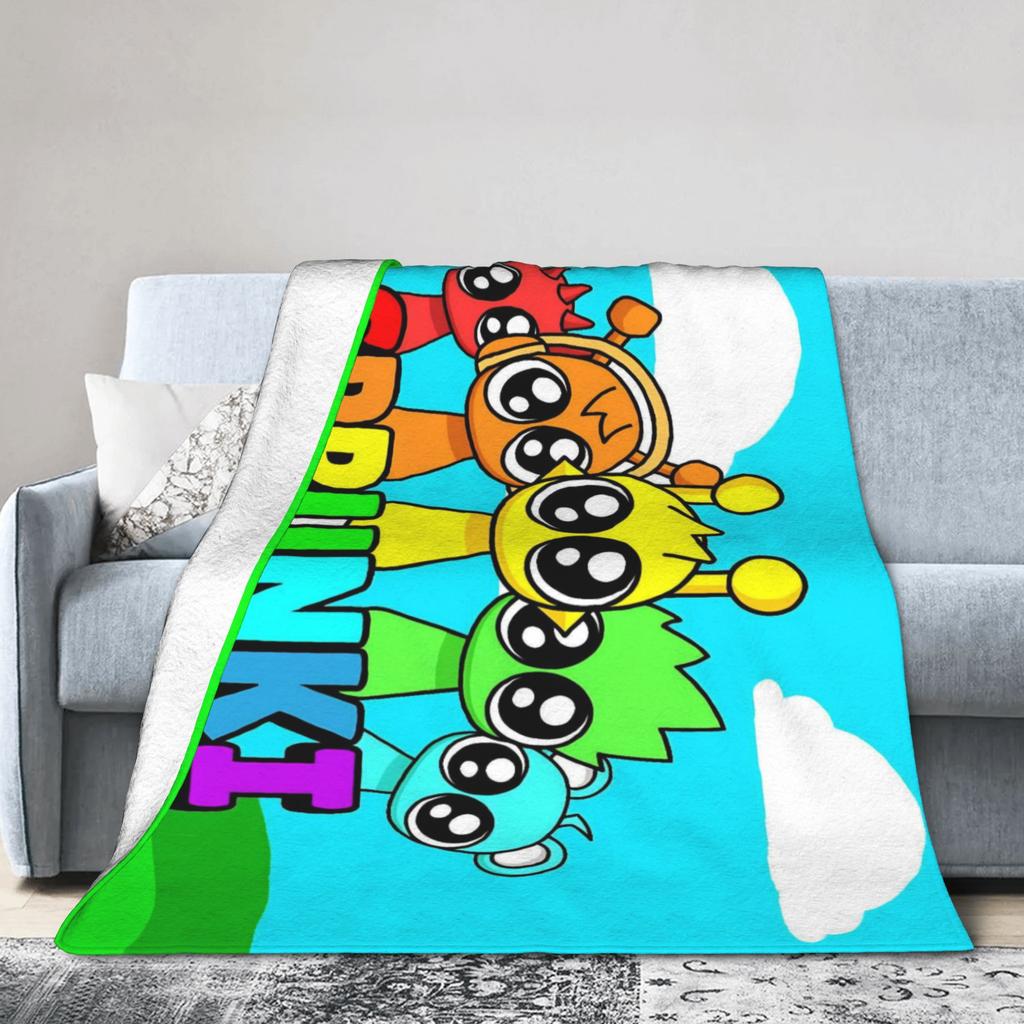 Sprunki Spieldecken Flanell Leichte Dünne Überwurfdecken für Schlafzimmer Sofa Bett Teppich