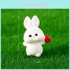 Adorable Cartoon Cute Rabbit Diy Decoration Resin Craft Artistic Tabletop Ornament