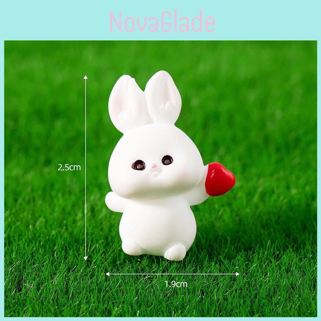 Adorable Cartoon Cute Rabbit Diy Decoration Resin Craft Artistic Tabletop Ornament