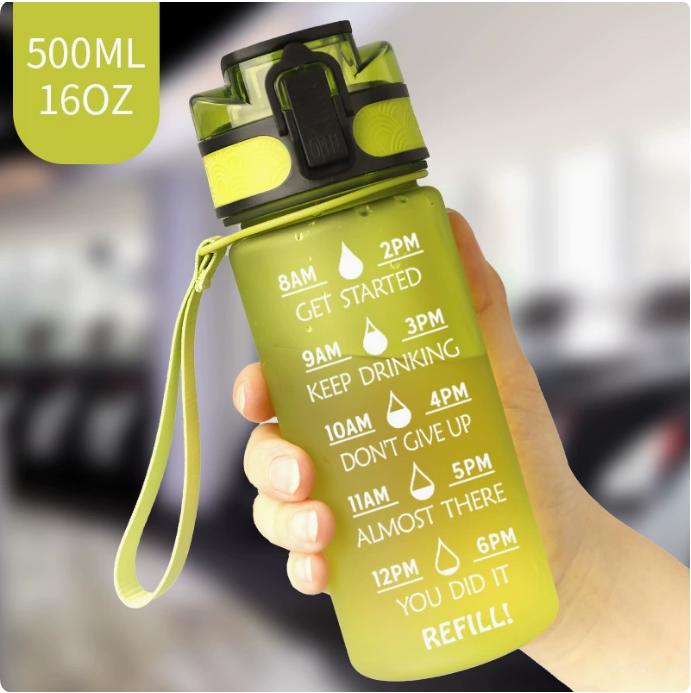 1L/500mL Plastic Kettle Tritan Material Matte Gradient Bounce Sports Water Bottle Space Cup Travel Cup
