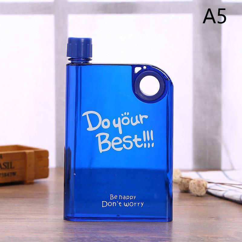 380Ml Transparent Flat Water Bottle Travel Bicycle Drinking Juice Cup Reusable Portable Plastic Bottles Bpa Free Sport Bottle
