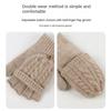 Thickening Finger Mittens Wool Knitted Touchscreen Gloves Finger Free Gloves  For Men Women Unisex