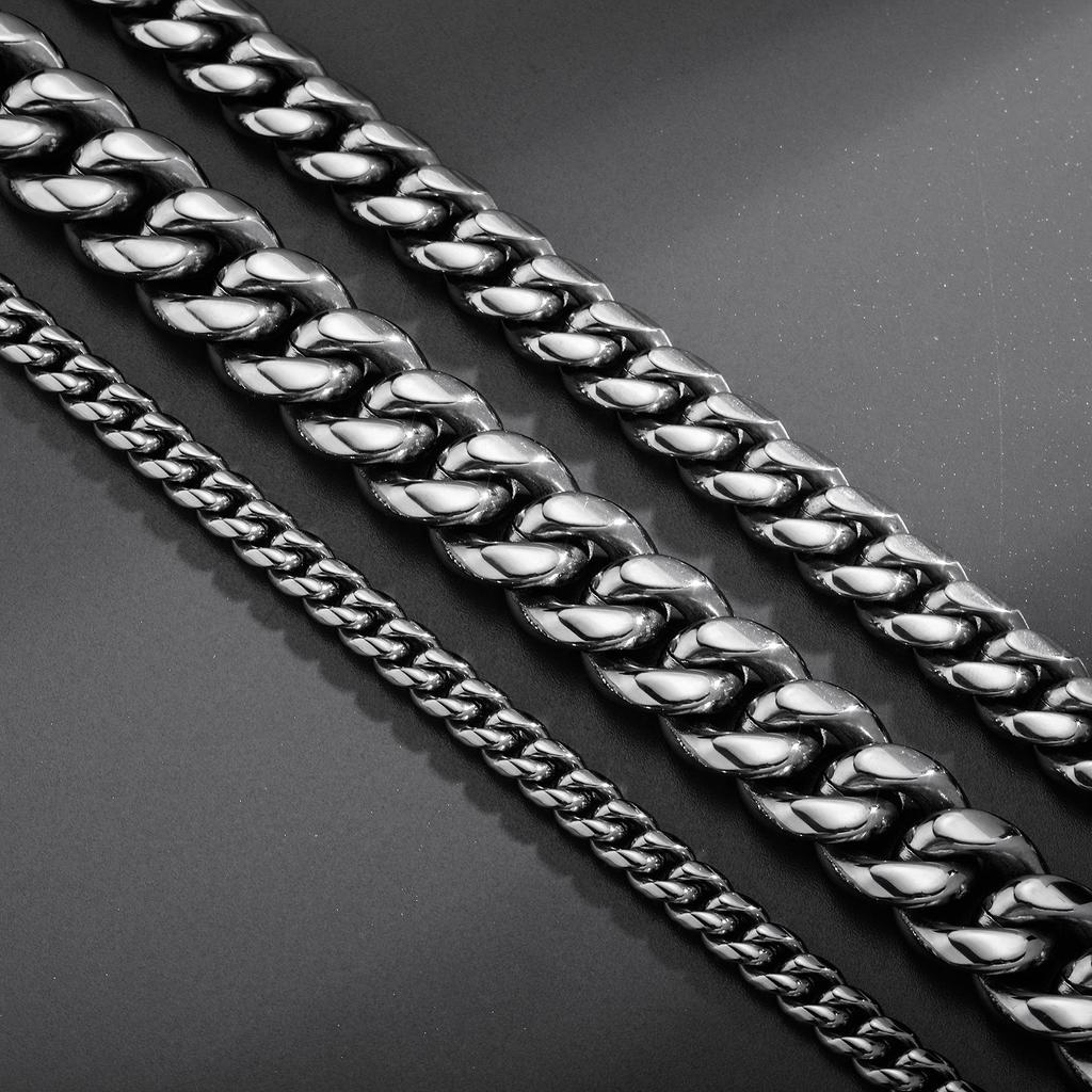 Europäischer & Amerikanischer Herrenschmuck, der nicht verblasst: Edelstahl Cuban Link Halskette