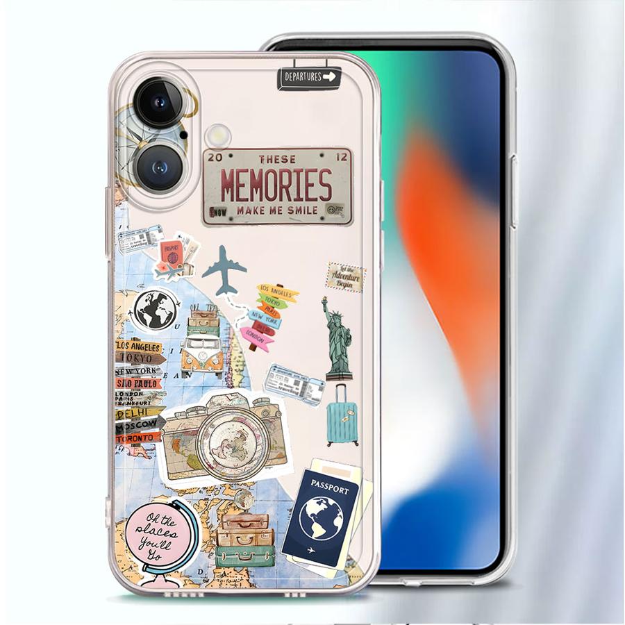 Case for iPhone 17 Pro Max 15 11 16 12 Mini 14 Plus 13 Pro 7 8 XR XS Max Air Soft Phone Cover Beach Travel