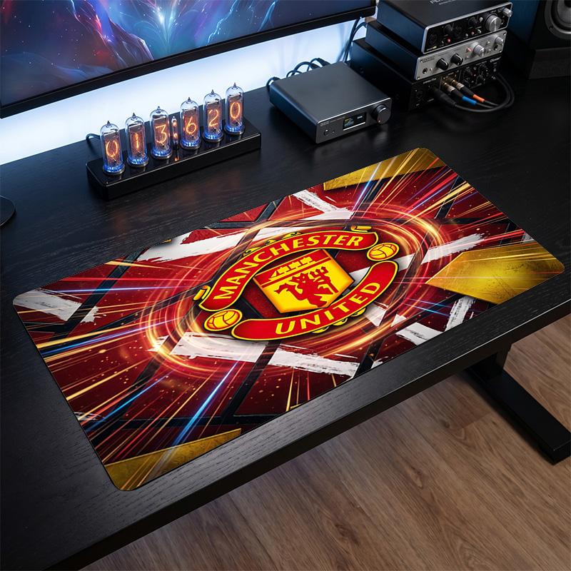 Tappetino Mouse Grande Stampato Manchester United, Tappetino da Scrivania Morbido in Gomma Antiscivolo per Gaming, Decorazione per Ufficio, Laptop, Computer