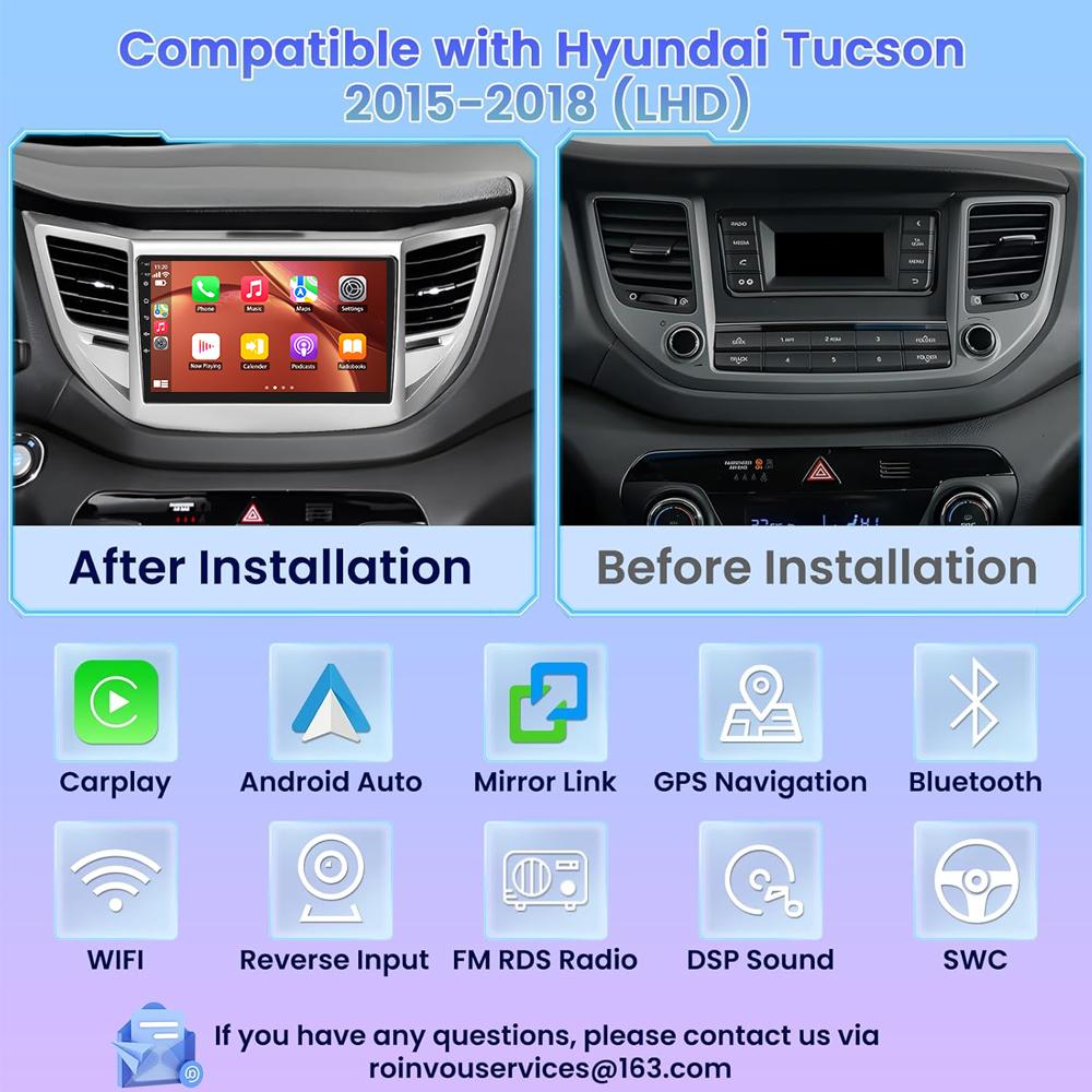 Android 13 Carplay Auto Car Radio For Hyundai Tucson IX35 3 2015 2016 2017 2018 Multimedia Video Player Navigation GPS Head Unit